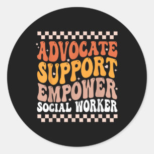 Sticker Rond Soutien des avocats Empower Social Worker Social W