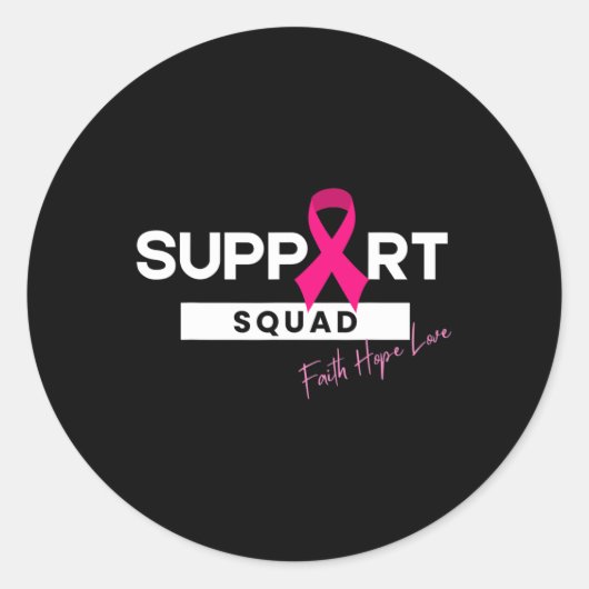 Sticker Rond Soutien du guerrier du cancer du sein Équipe du ca (Devant)