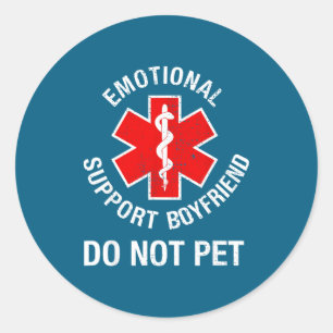 Sticker Rond Soutien Émotionnel pour Hommes et non pour Animaux
