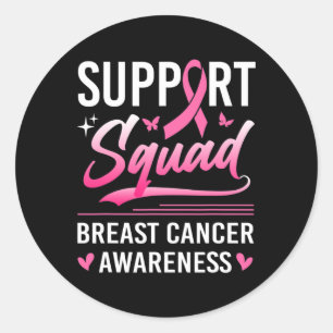 Sticker Rond Soutien Équipage jumelé Famille Cancer du sein