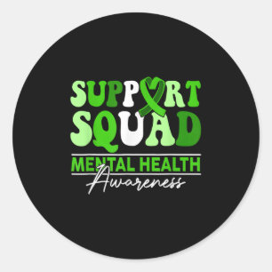 Sticker Rond Soutien Équipe Tournesol Cheveux Santé mentale