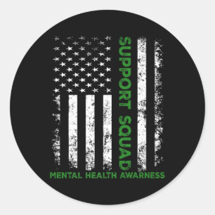 Sticker Rond Soutien Équipe Tournesol Cheveux Santé mentale