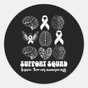 Sticker Rond Soutien Escadron Cerveau Mois de sensibilisation à