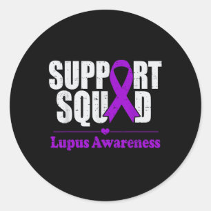 Sticker Rond Soutien Escadron Lupus Sensibilisation Purple Auto