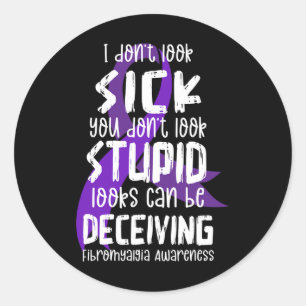 Sticker Rond Soutien Fibromyalgie Mois de sensibilisation Fibro