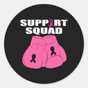 Sticker Rond Soutien Gant de boxe de l'équipe de soutien Pink R
