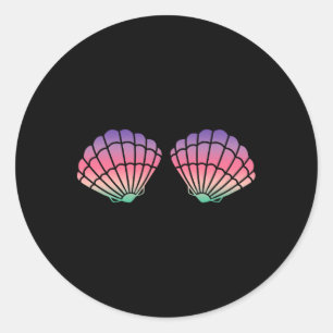 Sticker Rond Soutien-gorge en coquille de sirène pour filles po
