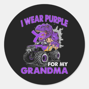 Sticker Rond Soutien Grand-mère Pancreatic Cancer Monster Camio