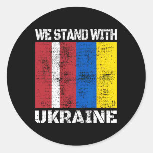 Sticker Rond Soutien letton à l'Ukraine Nous sommes avec l'Ukra
