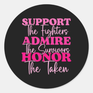 Sticker Rond Soutien pour le cancer du sein Admirez le cancer d