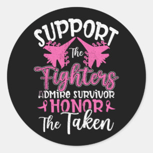 Sticker Rond Soutien pour le cancer du sein Lutte Admire Surviv