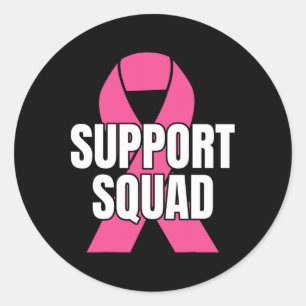 Sticker Rond Soutien Squad Cancer du Sein - En Octobre Nous Por