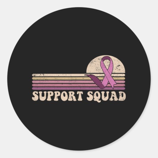 Sticker Rond Soutien Squad Cancer du sein rubans de sensibilisa (Devant)