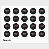 Sticker Rond Soutien Squad Leopard rose Ribbon Cancer du sein A (Feuille)