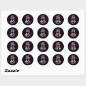 Sticker Rond Soutien Squad Messy Bun Sensibilisation au cancer  (Feuille)