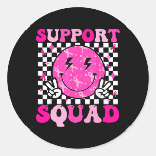 Sticker Rond Soutien Squad Sensibilisation au cancer du sein Ru