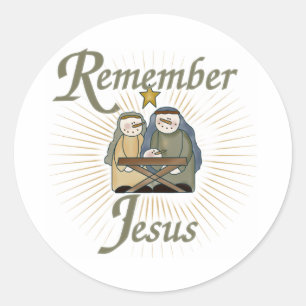 Sticker Rond Souvenez-vous de la Nativité de Noël