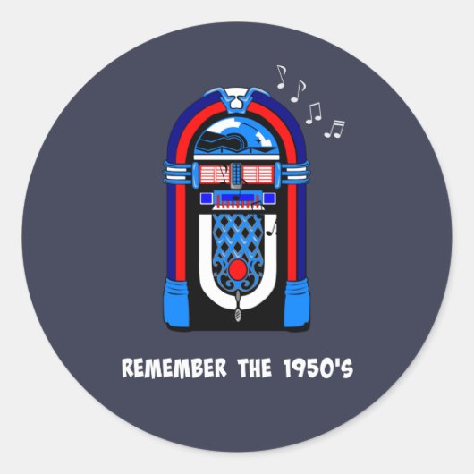 Sticker Rond Souvenez-vous des années 50 (Devant)