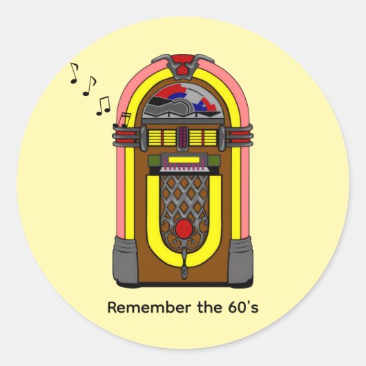 Sticker Rond Souvenez-vous des années 60 (Devant)