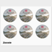 Sticker Rond Souvenir d'Alesund (Feuille)