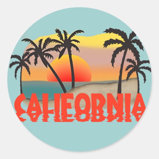 Sticker Rond Souvenir de Californie (Devant)