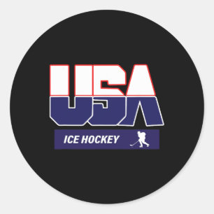 Sticker Rond Souvenir de hockey sur glace Équipe États-Unis