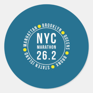 Sticker Rond Souvenir de New York Marathon Runner Nyc _1