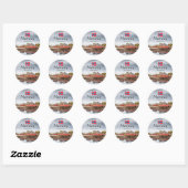 Sticker Rond Souvenir de Norvège (Feuille)