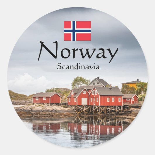 Sticker Rond Souvenir de Norvège (Devant)