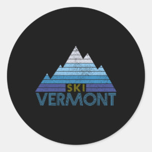 Sticker Rond Souvenir de ski du Vermont Sport de montagne vinta