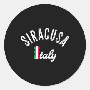 Sticker Rond Souvenir de vacances à Siracusa en Sicile - Rétro