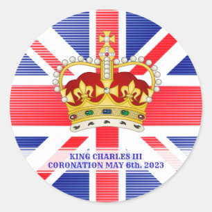 Sticker Rond souvenir du couronnement du roi Charles III Classi