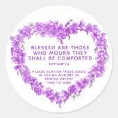 Sticker Rond Souvenir funéraire cadeau violet wreath semence (Devant)
