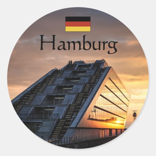 Sticker Rond Souvenir Hambourg (Devant)