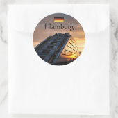 Sticker Rond Souvenir Hambourg (Sac)