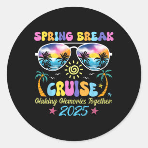 Sticker Rond Souvenirs de croisière pour les vacances de printe