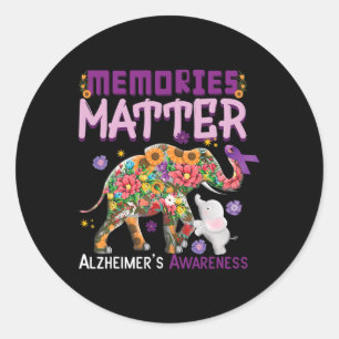 Sticker Rond Souvenirs de l'éléphant Alzheimer Alzheimer Alzhei