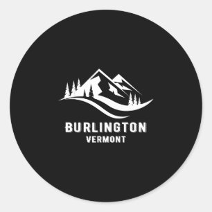 Sticker Rond Souvenirs de montagne de Burlington vermont