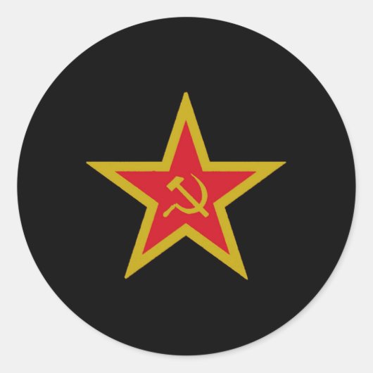 Sticker Rond Soviet Union Communist Star Flag (Devant)