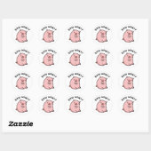 Sticker Rond Sow What Funny Sassy Pig Pun (Feuille)