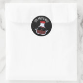 Sticker Rond Soy-phisticated Funny Soy Sauce Pun Dark BG (Sac)