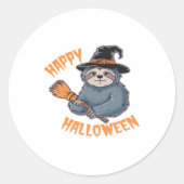 Sticker Rond Soyez à l'aise avec notre T-shirt Halloween � l'Ul (Devant)