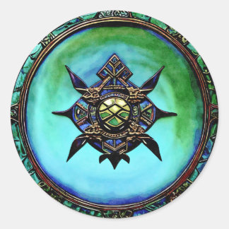 Sticker Rond Soyez audacieux comme un bouclier Viking, inflexib