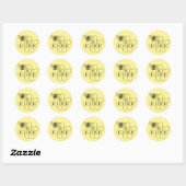 Sticker Rond Soyez Bumble Bee Yellow Polka Dot (Feuille)