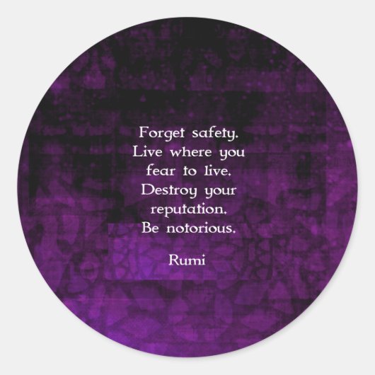 Sticker Rond Soyez Citation Inspirationnelle De Rumi Célèbre (Devant)