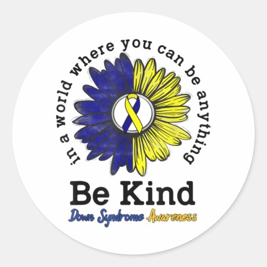 Sticker Rond Soyez comme World Down Syndrome Day Sensibilisatio (Devant)