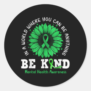 Sticker Rond Soyez en forme de ruban vert Tournesol Tournesol s