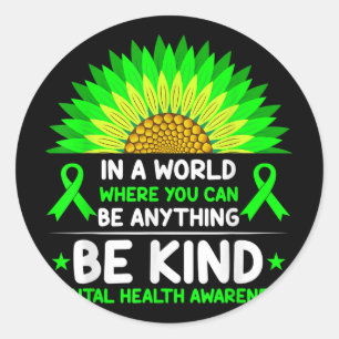 Sticker Rond Soyez en forme de ruban vert Tournesol Tournesol s