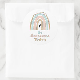 Sticker Rond Soyez génial aujourd'hui motivationnel coloré arc-
