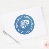 Sticker Rond Soyez Gentil Avec Vous - ABNTY.COM Bleu (Enveloppe)